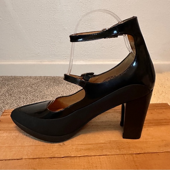 John Fluevog Unite Ghali black leather steampunk strappy block heel pumps 7.5 - Picture 11 of 14